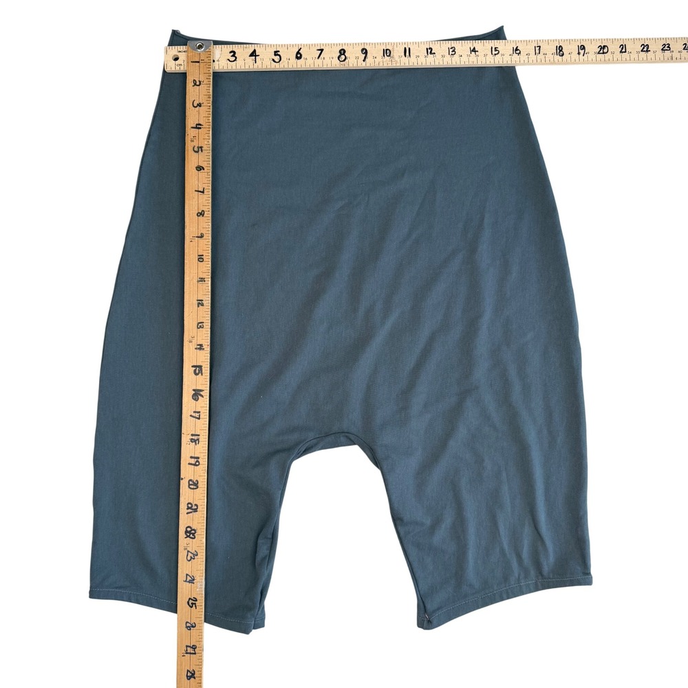Simple Drop Crotch Harem Shorts Slate Blue Streetwear Minimalist Athleisure M